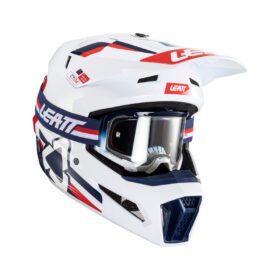 Casco Moto 3.5 + Goggles Velocity Blanco