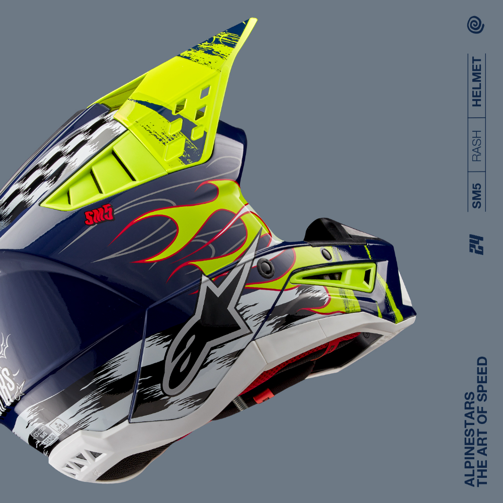 Casco SM5 Rash Azul/Amarillo